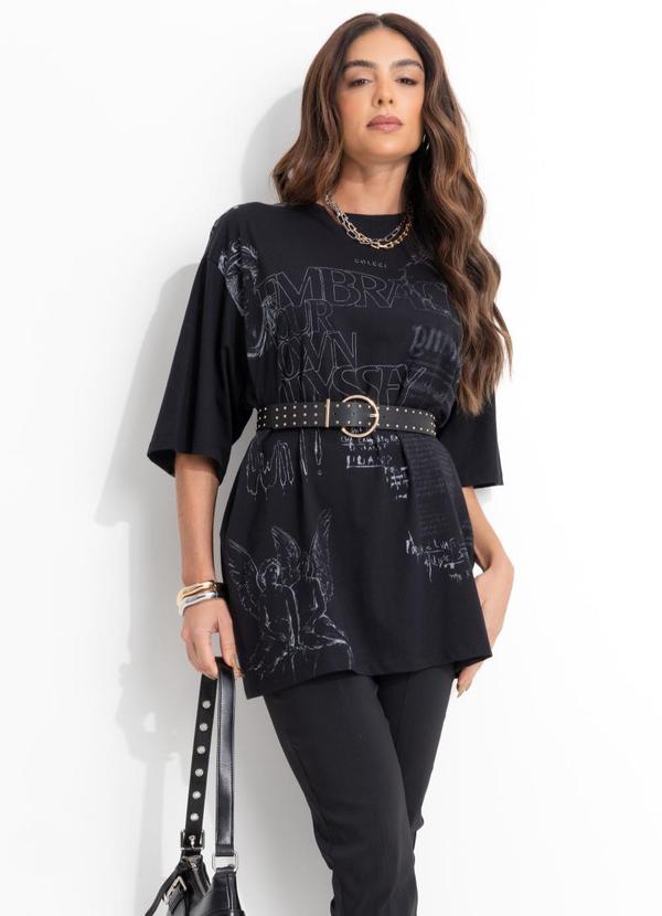 Camiseta em Algodão Preto