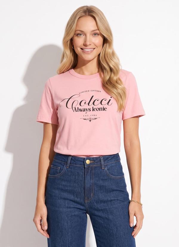 Camiseta em Algodão Rosa