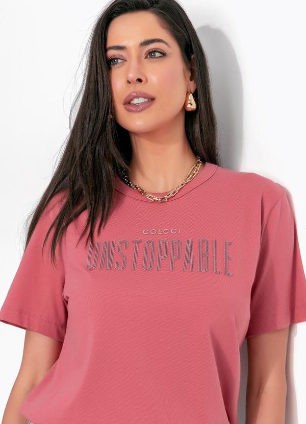 Camiseta em Algodão Rosa