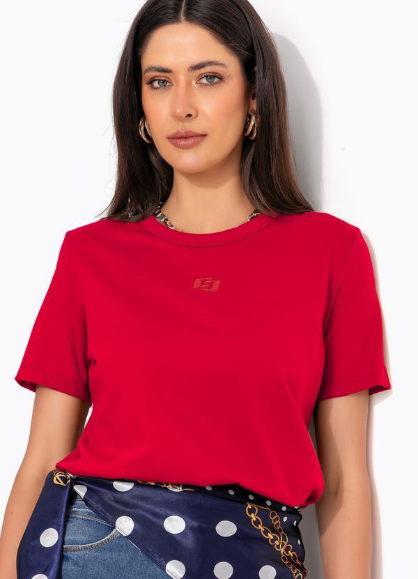 Camiseta em Algodão Vermelho