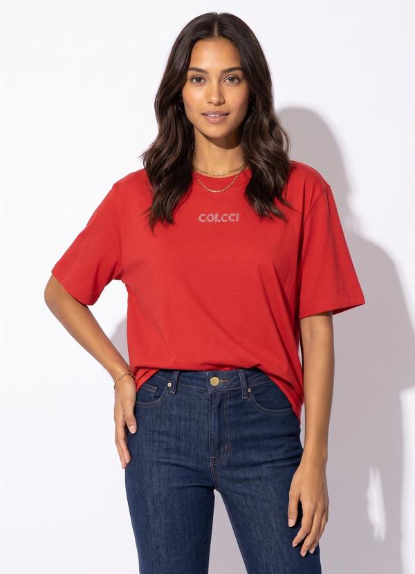 Camiseta em Algodão Vermelho