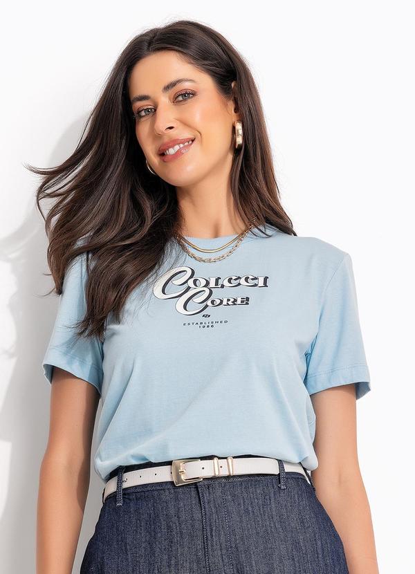 Camiseta em Malha Azul