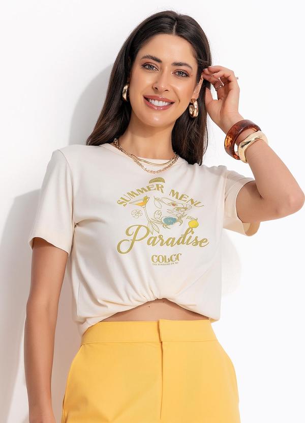 Camiseta em Malha Bege