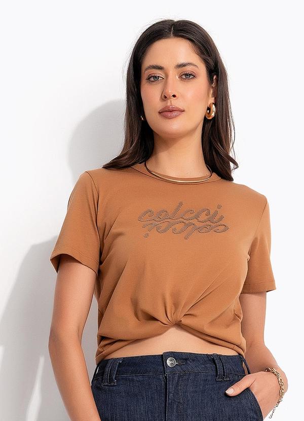 Camiseta em Malha Marrom