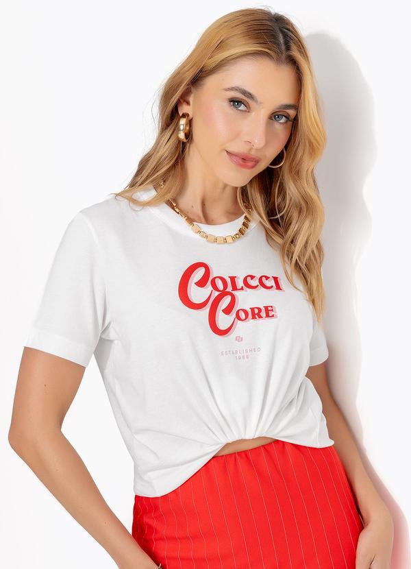 Camiseta em Malha Off White