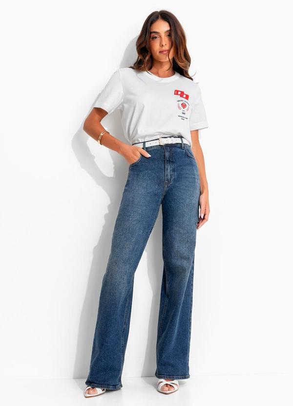 Camiseta em Malha Off White