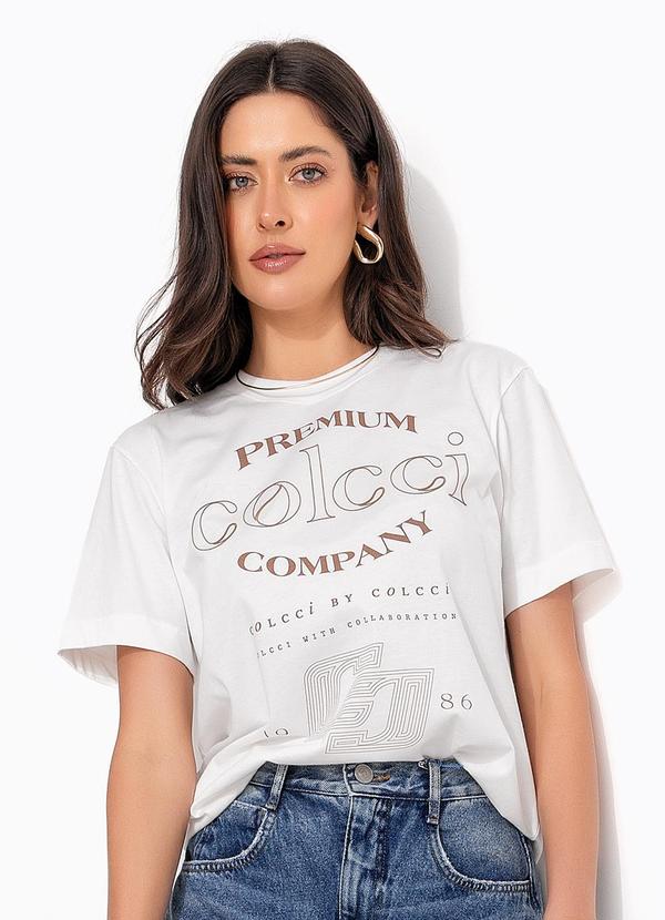 Camiseta em Malha Off White