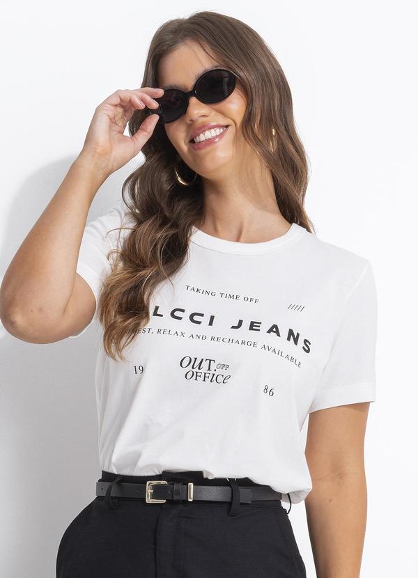 Camiseta em Malha Off White