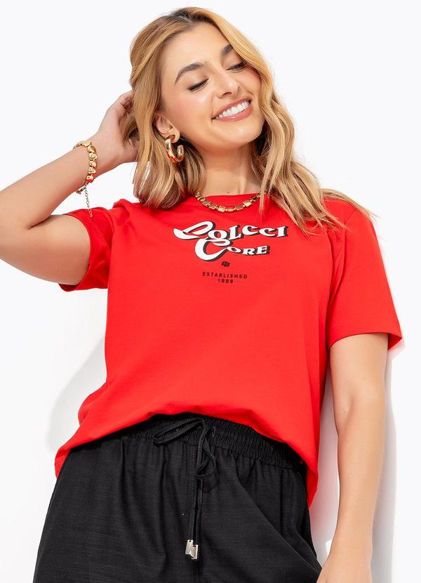 Camiseta em Malha Vermelho