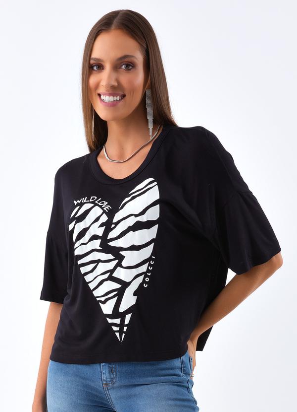 Camiseta em Viscose Preto