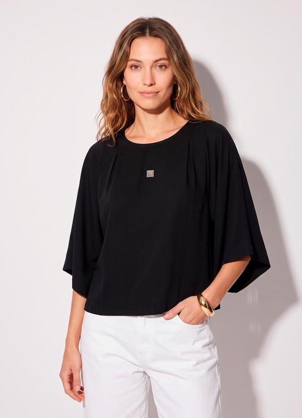 Camiseta em Viscose Preto