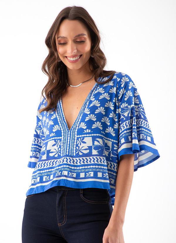 Camiseta Estampada Azul