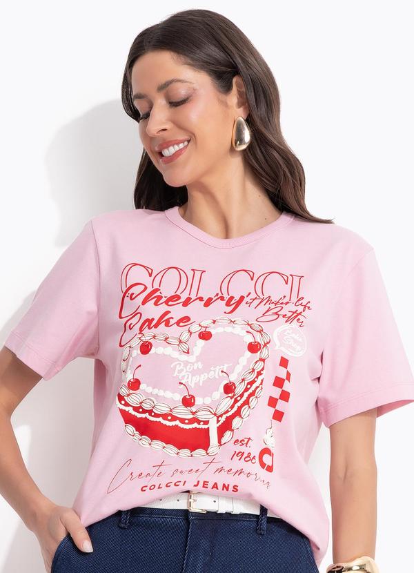 Camiseta Estampada Cj Rosa