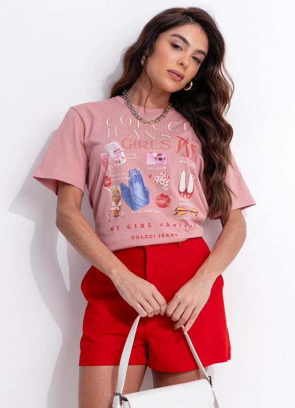 Camiseta Estampada Cj Rosa