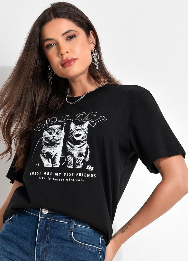 Camiseta Estampada Preto