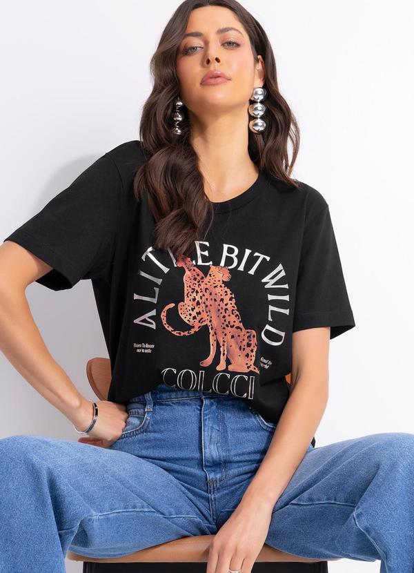 Camiseta Estampada Preto