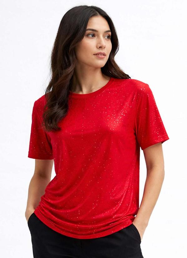 Camiseta Feminina Básica Decotada Vermelho