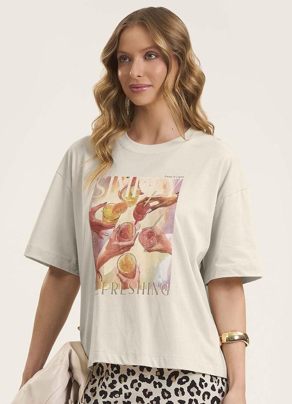 Camiseta Feminina em Meia Malha Bege
