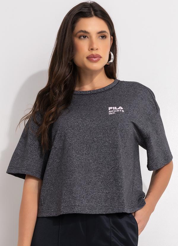 Vista 2 Camiseta Feminina Essetial Floating Over Preto Fila Fila