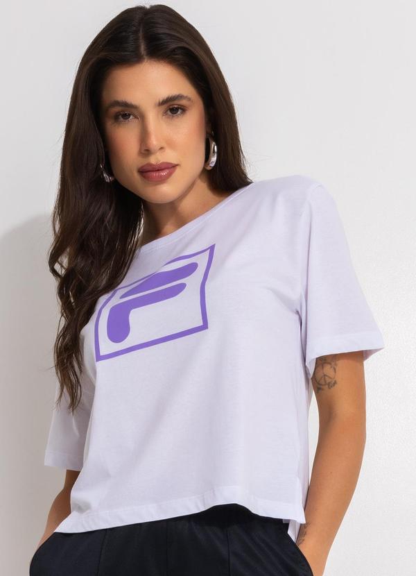 Vista 2 Camiseta Feminina Letter Essentials Branco Fila Fila