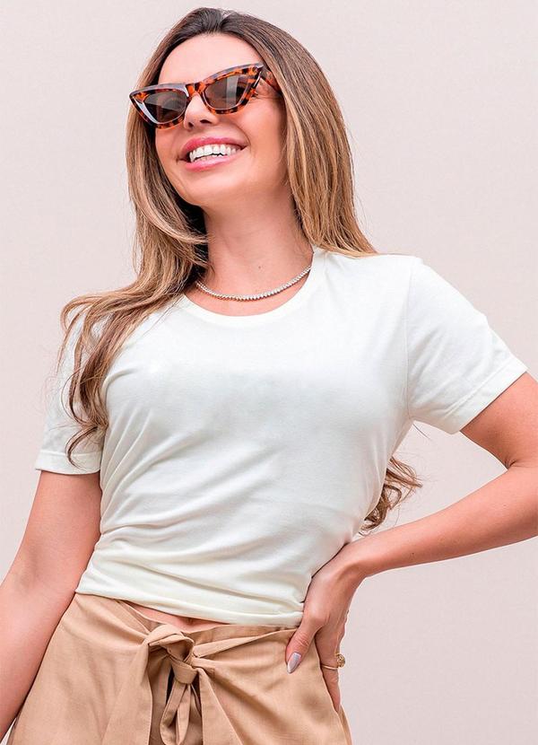 Camiseta Feminina Manga Curta Branca Off White