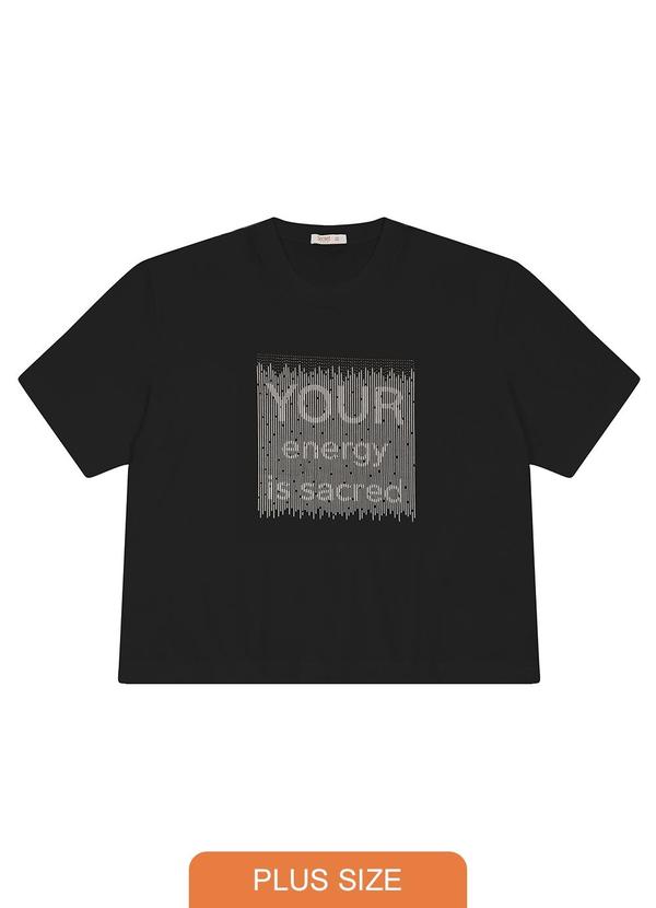 Camiseta Manga Curta Plus Size Preto