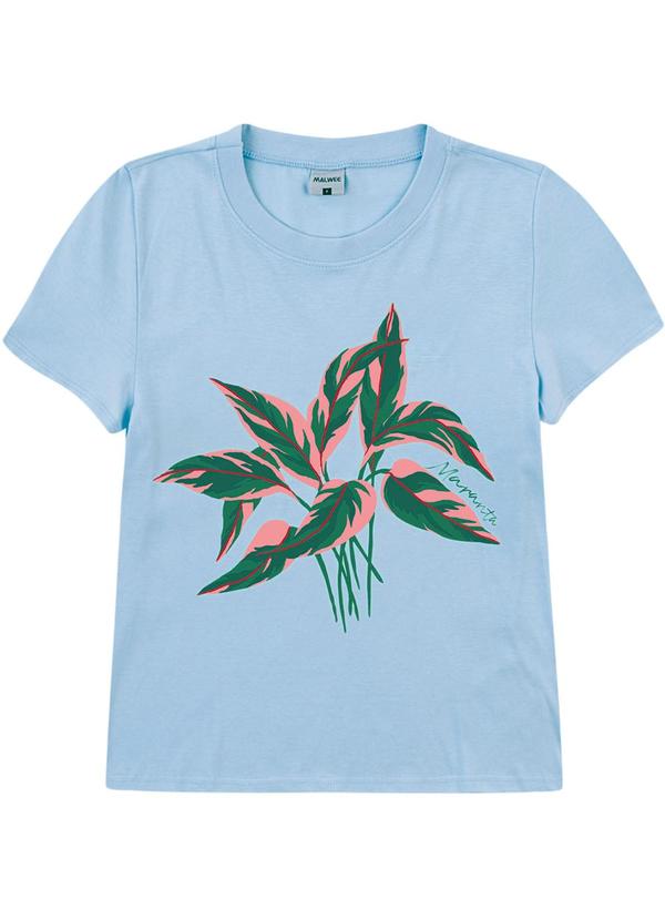 Vista 2 Camiseta Maranta em Malha Azul Pastel Malwee Malwee