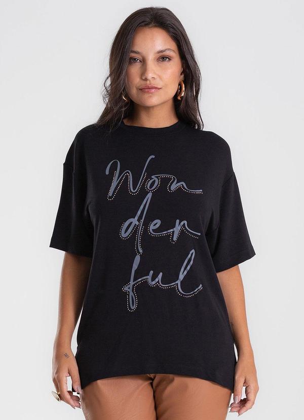 Camiseta Molecotton de Viscose Preto