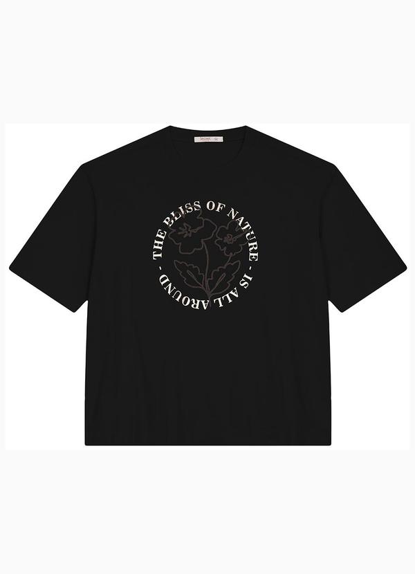 Camiseta Plus Size em Meia Malha Preto