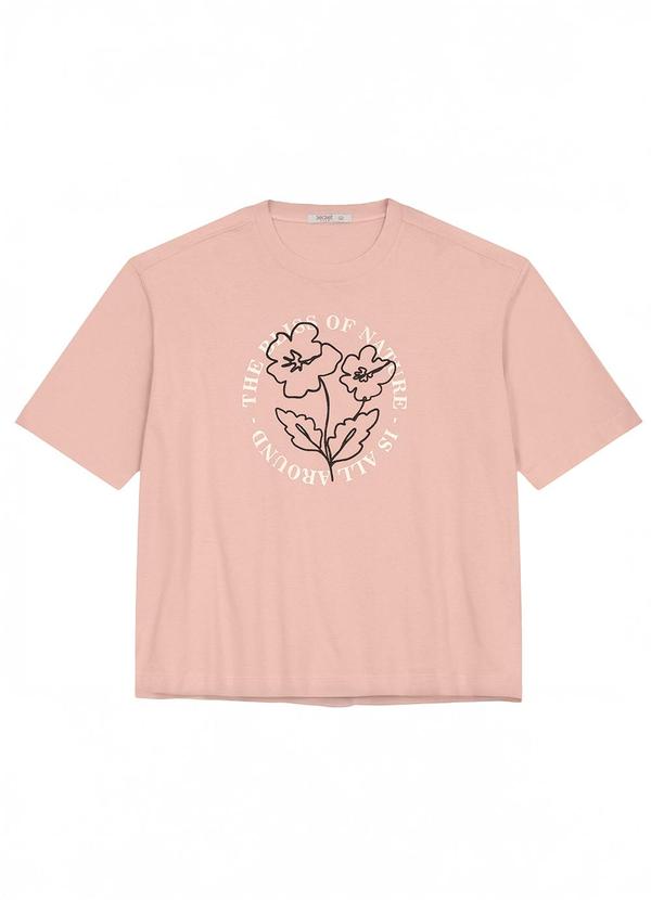 Camiseta Plus Size em Meia Malha Rosa Candy