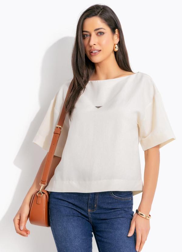 Camiseta Viscolinho Bege