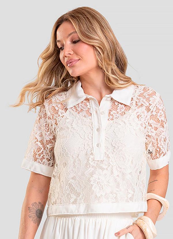 Conjunto Camisa com Blusa de Alça Feminina Bege