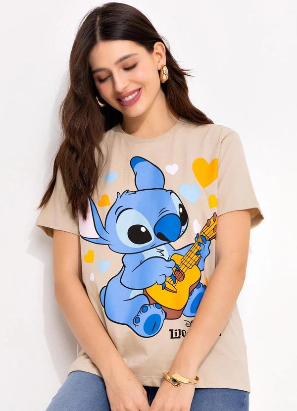Vista 2 T-Shirt Bege em Malha de Algodão Penteado Disney Disney