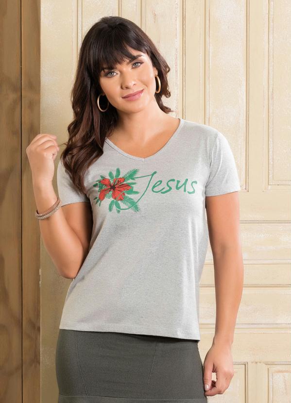 T-Shirt Decote V Mescla