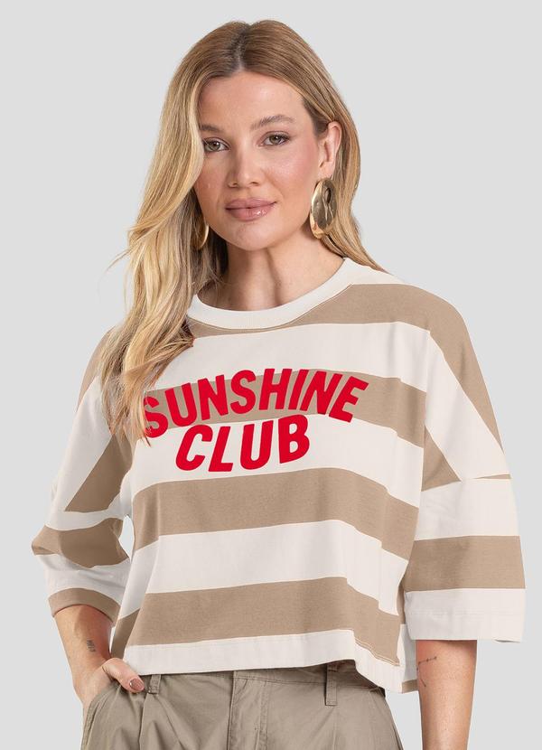 Vista 2 T- Shirt Feminina Cropped Marrom Dianna Dianna