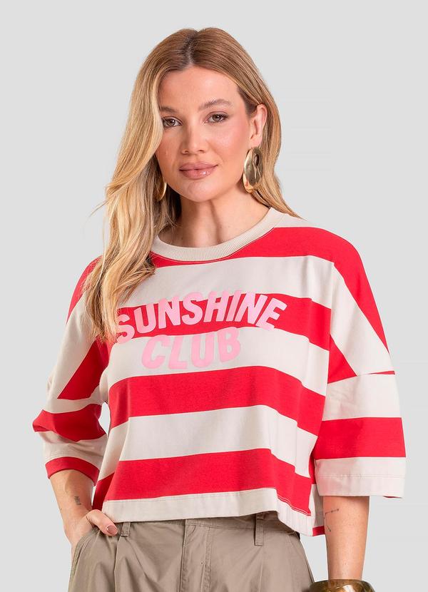 T- Shirt Feminina Cropped Vermelho