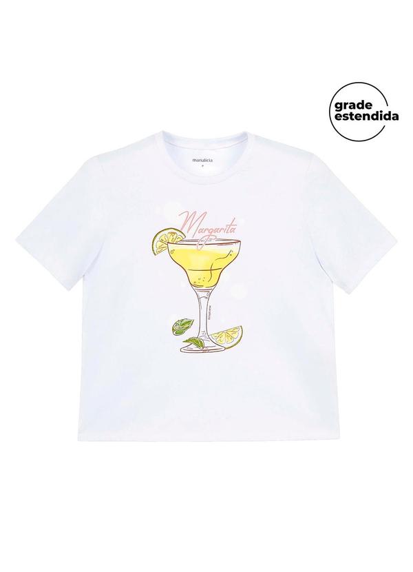 T-Shirt Feminina Drinks Regular Branco