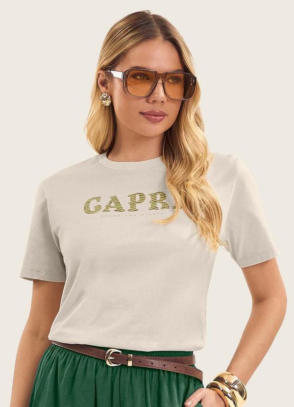 T- Shirt Feminina em Meia Malha Bege