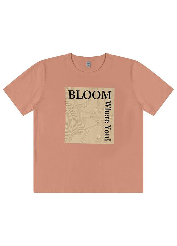 Vista 2 T- Shirt Feminina em Meia Malha Marrom Rovitex Rovitex