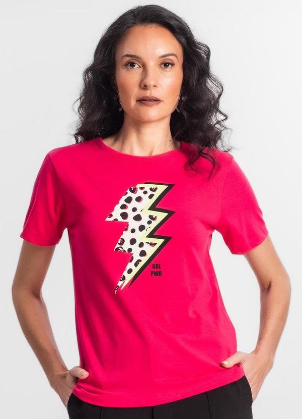 T-Shirt Feminina Estampada Rosa