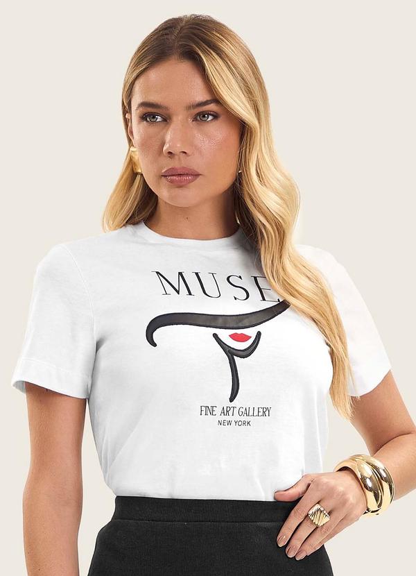 T- Shirt Feminina Manga Curta Branco