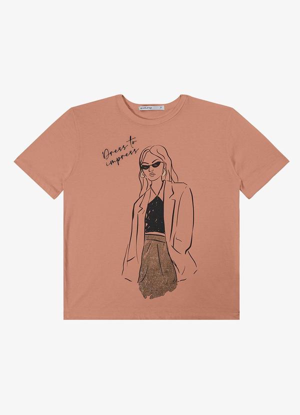 T- Shirt Feminina Marrom