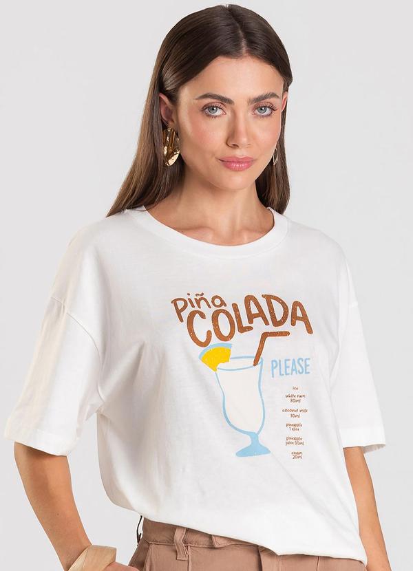 T- Shirt Feminina Oversized Bege