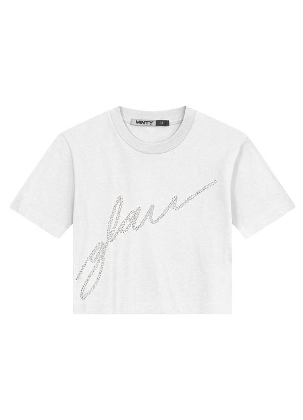 T- Shirt Manga Curta em Meia Malha Branco