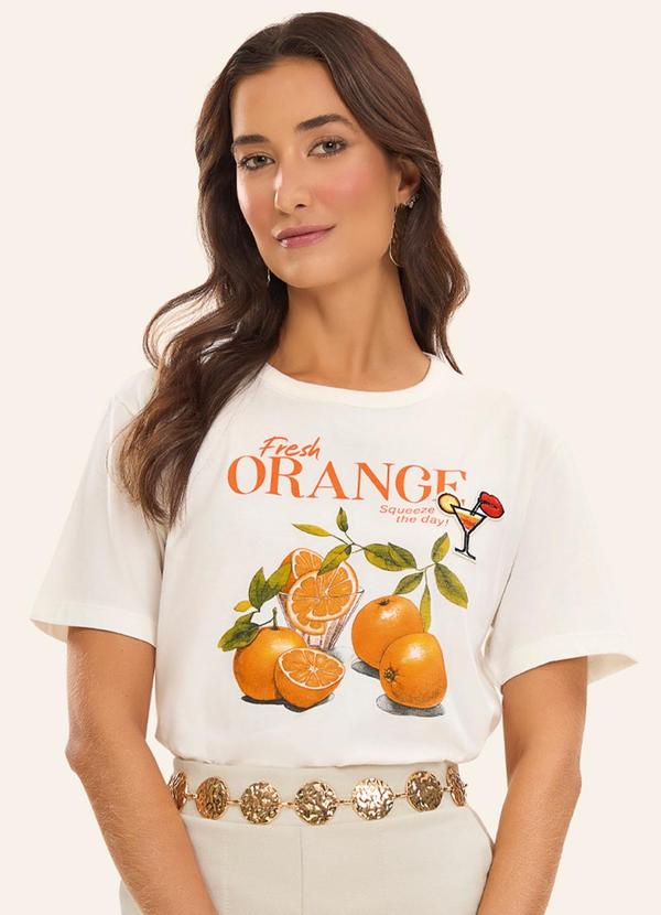 Vista 2 T- Shirt Meia Malha Feminina Bege Rovitex Rovitex