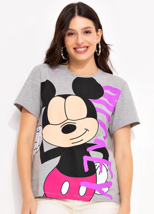 Vista 2 T-Shirt Mescla em Malha de Algodão Penteado Disney Disney