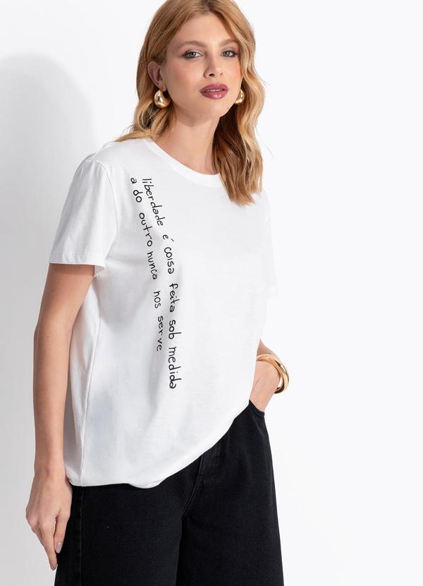 T-Shirt Off White em Malha de Algodão By Liana Ferraz