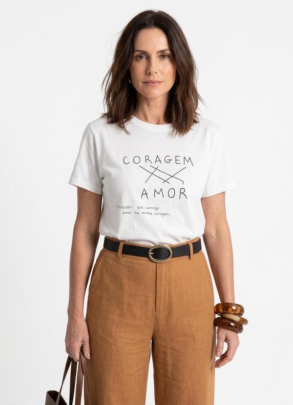 T-Shirt Off White em Malha de Algodão By Liana Ferraz
