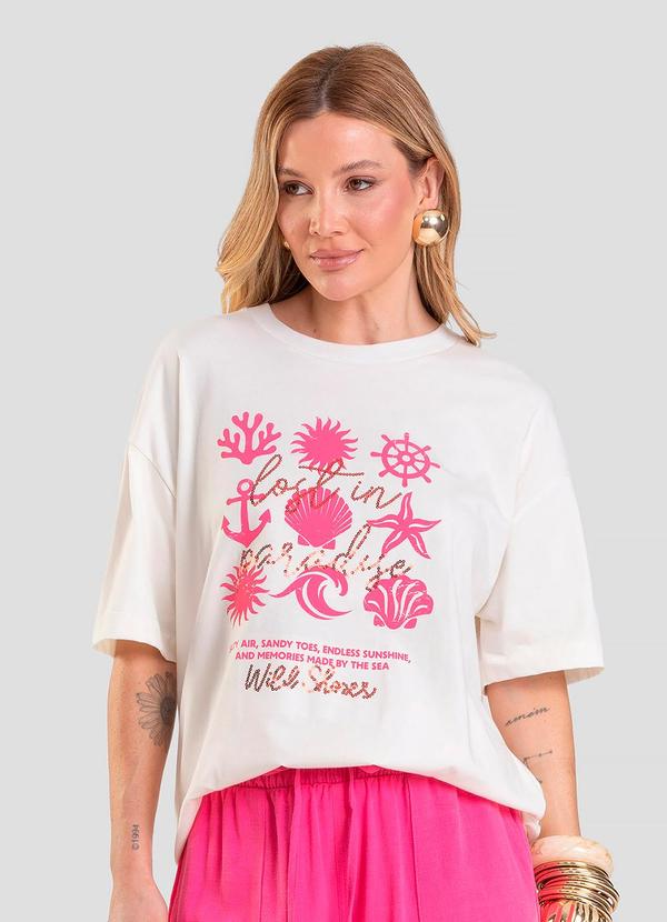 T-Shirt Oversized Feminina Bege