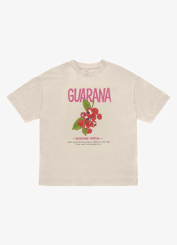 T- Shirt Overzised Meia Malha Feminina Bege